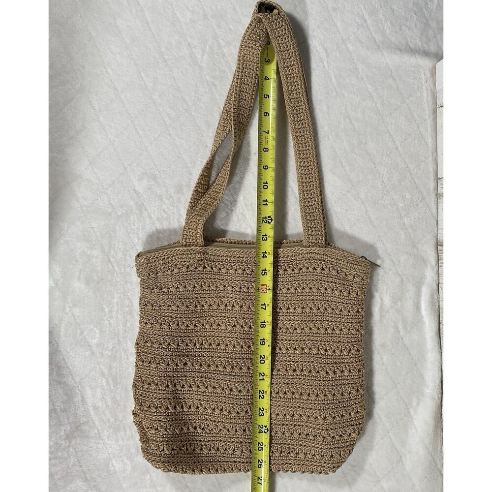 The Sak Crochet Large Tote Bag Tan Beige Boho Beachy CoastalGranny Minimalist - Picture 9 of 11